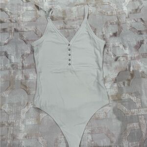 White V-Neck Bodysuit